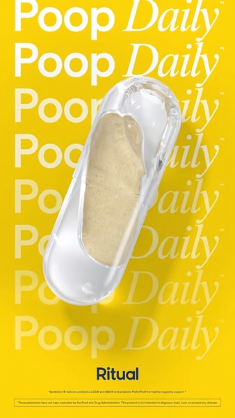 A high-contrast, text-heavy 9:16 vertical creative featuring a transparent supplement capsule against a vibrant yellow background.